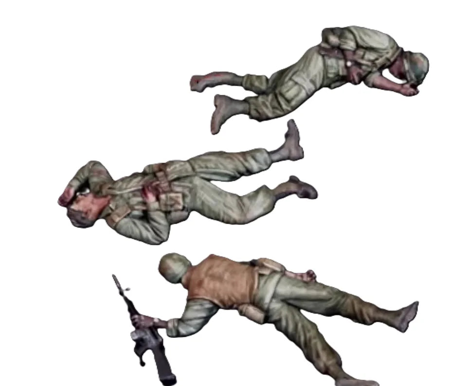 1/35 Modern Military Prone Soldiers, 3 Figures, Resin Model Figure Kit, Unassembled and Unpainted