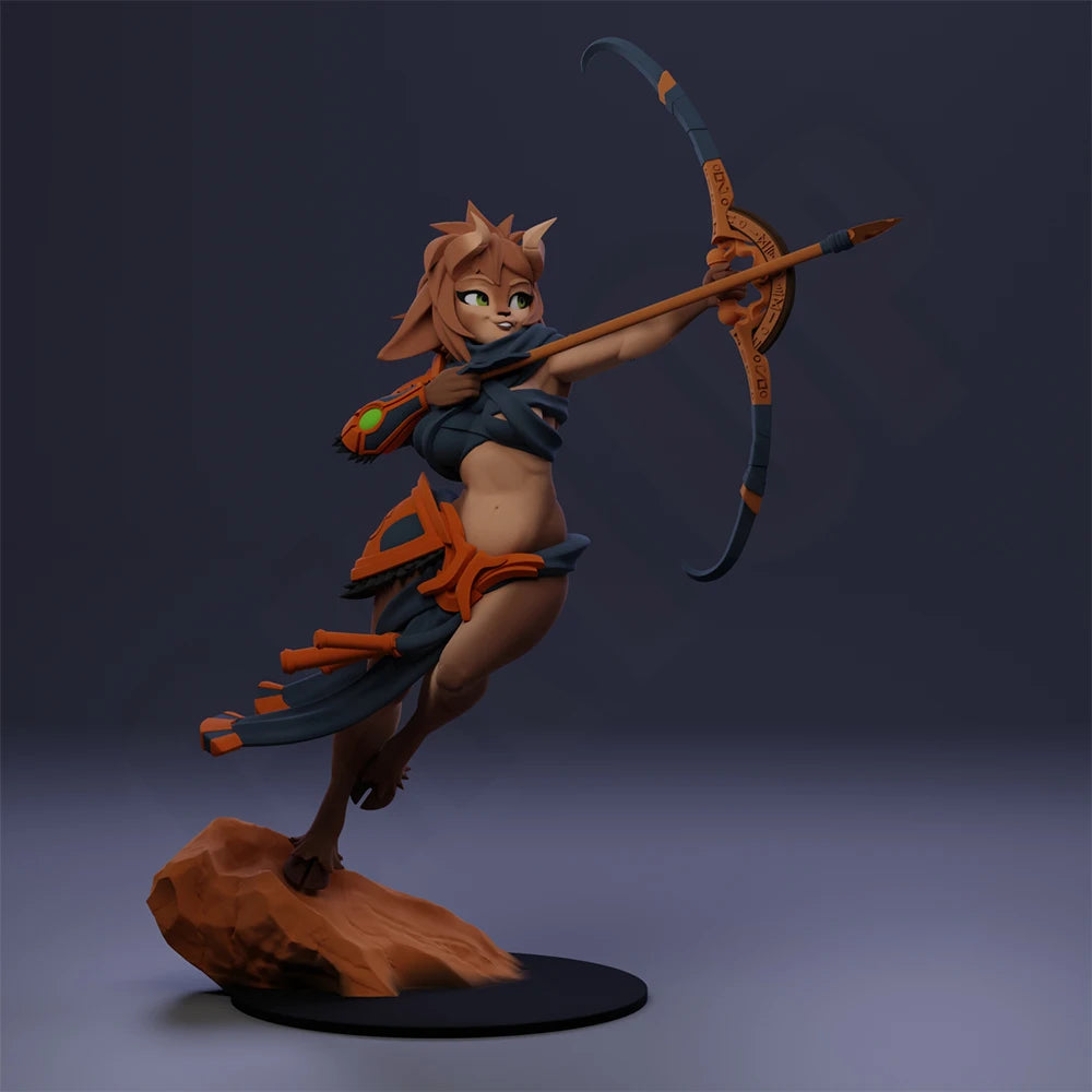 1/24 Beast Ear Huntress, Resin Model Figure Kit, Fantasy Theme, Unassembled and Unpainted
