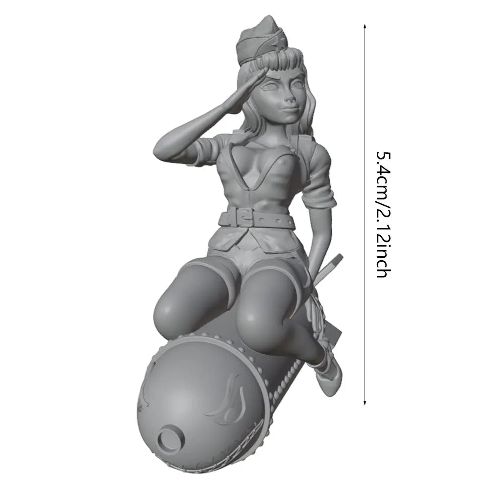 75mm Modern Female Aviation Officer, Resin Model Figure Kit, Unassembled and Unpainted