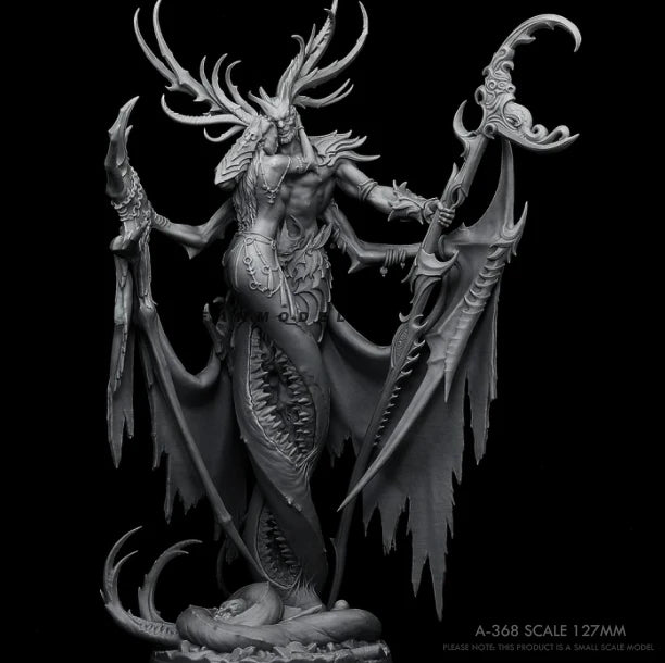 127mm Draconic Demon Sorceress, Resin Model Figure Kit, Fantasy Theme, Unassembled and Unpainted