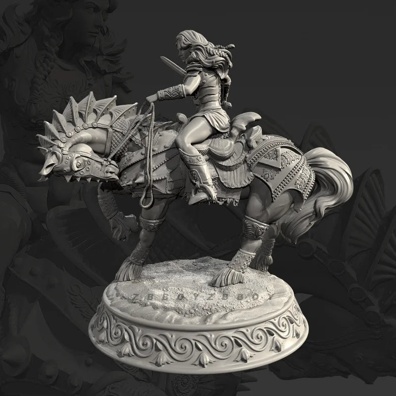 50mm Medieval Fantasy Holy Female Knight, Resin Model Figure Kit, Unassembled and Unpainted