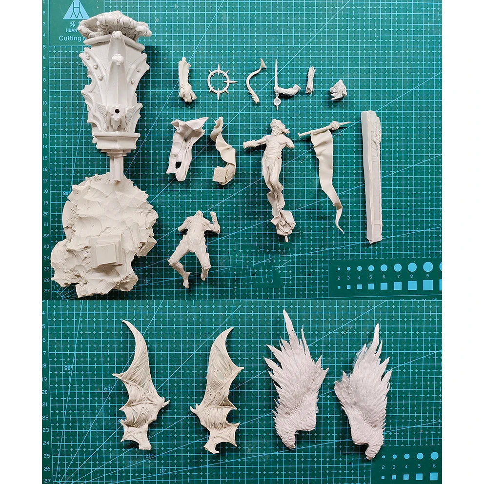 1/24 Winged Demon on Ruined Base, Resin Model Figure Kit, Fantasy Theme, Unassembled and Unpainted