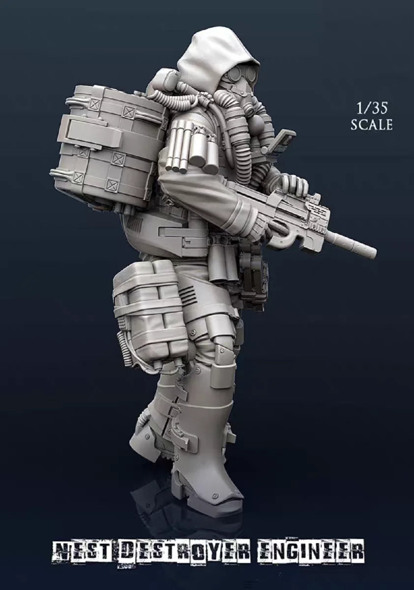 1/35 Lair Destroyer Mechanical Engineer, Resin Model Figure Kit, Sci-Fi Theme, Unassembled and Unpainted