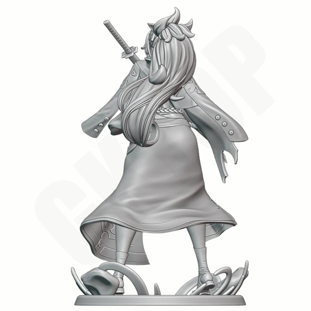 1/24 Warrior Queen with Spiked Crown, Resin Model Figure Kit, Fantasy Theme, Unassembled and Unpainted