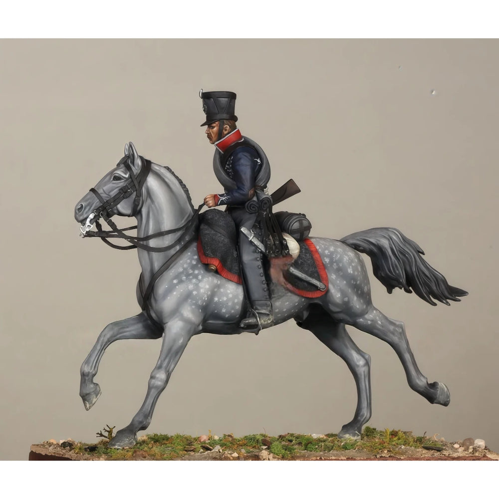 54mm Napoleonic Prussian Cavalry, Resin Model Figure Kit, Unassembled and Unpainted
