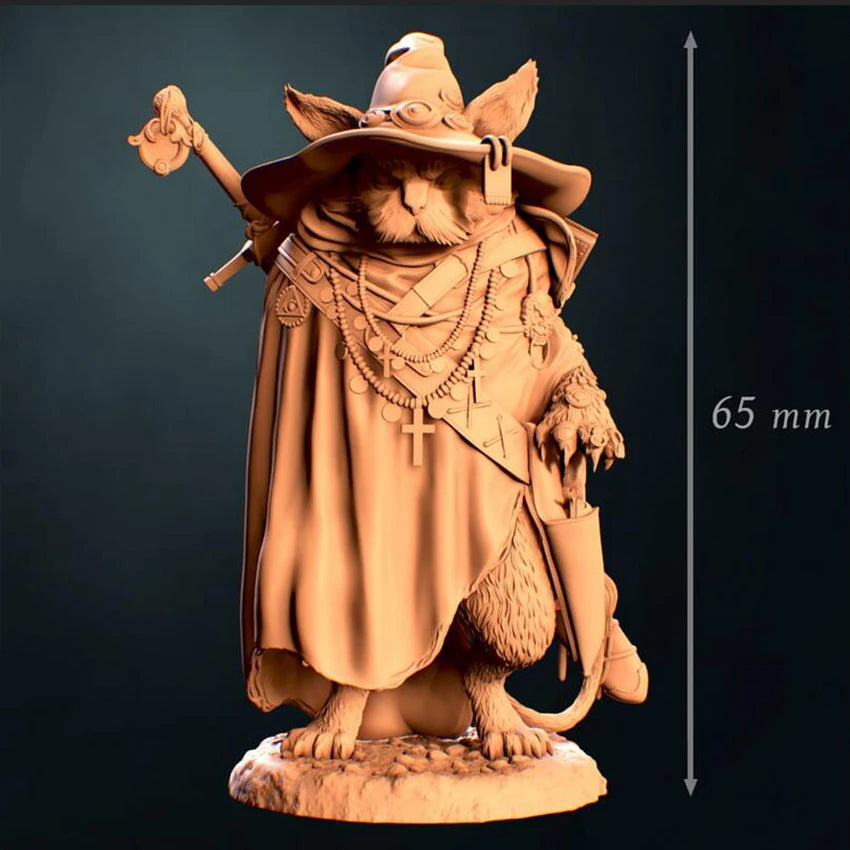 1/24 Ancient Ratling Sorcerer in Pointed Hat, Resin Model Figure Kit, Unassembled and Unpainted