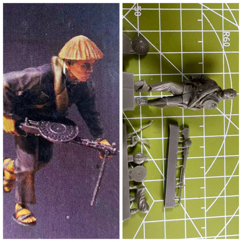 1/35 Vietnam War Militia Combatant, Resin Model Figure Kit, Unassembled and Unpainted