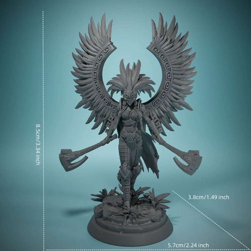 85mm Winged Warrior, Resin Model Figure Kit, Fantasy Theme, Unassembled and Unpainted