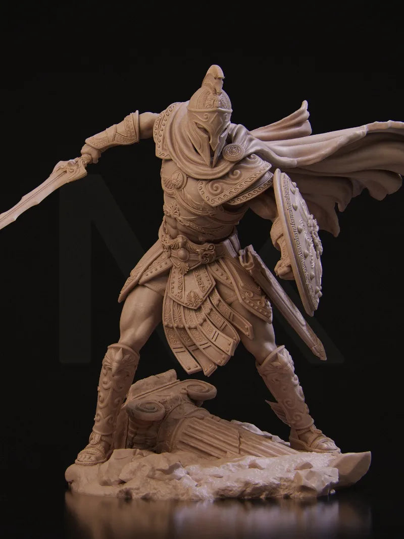 1/24 Warrior with Medusa Shield, Resin Model Figure Kit, Fantasy Theme, Unassembled and Unpainted