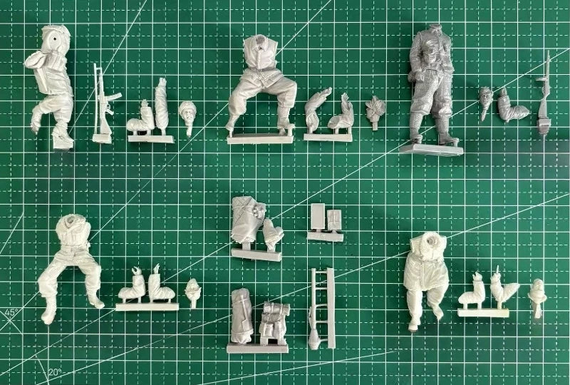 1/35 WWII German Mountain Troops, 5 Figures, Resin Model Figure Kit, Unassembled and Unpainted