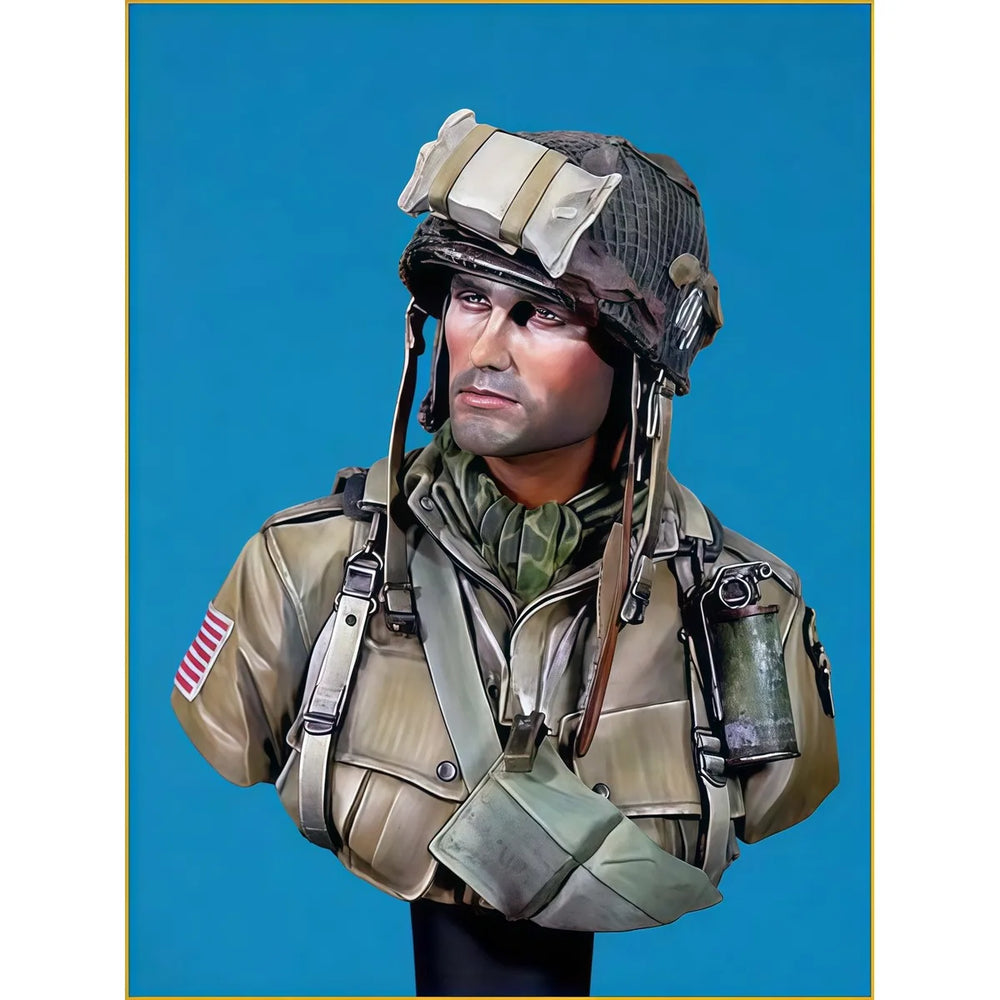 1/10 WWII U.S. 101st Airborne Rifleman, Resin Model Bust Kit, Unassembled and Unpainted