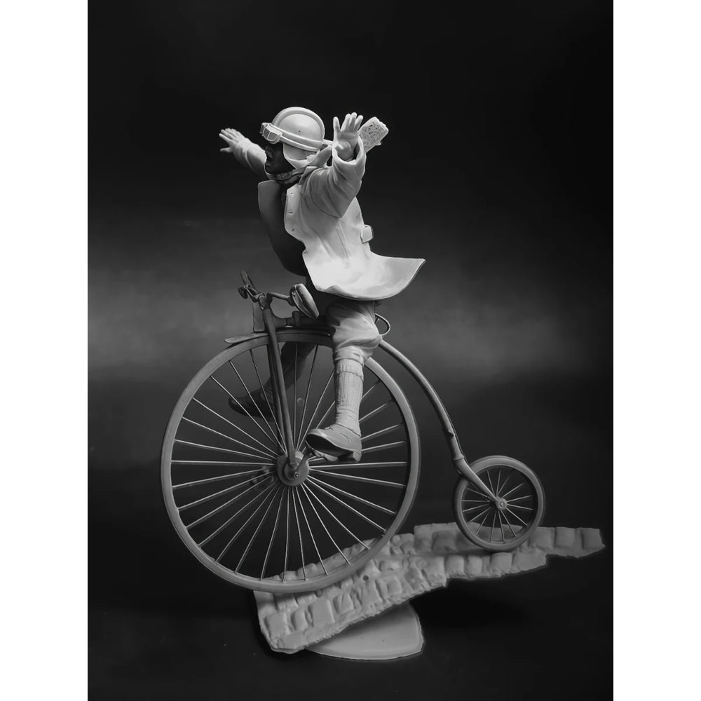 54mm WWII German Pilot on Motorcycle, Resin Model Figure Kit, Unassembled and Unpainted