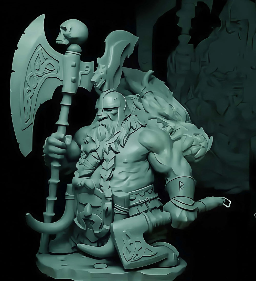 1/24 Berserker Warrior, Resin Model Bust Kit, Fantasy Theme, Unassembled and Unpainted