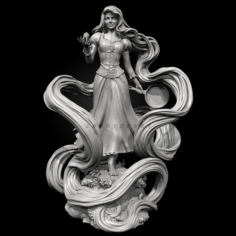 90mm Sorceress in Ornate Flowing Robes with Raised Hand, Resin Model Figure Kit, Fantasy Theme, Unassembled and Unpainted
