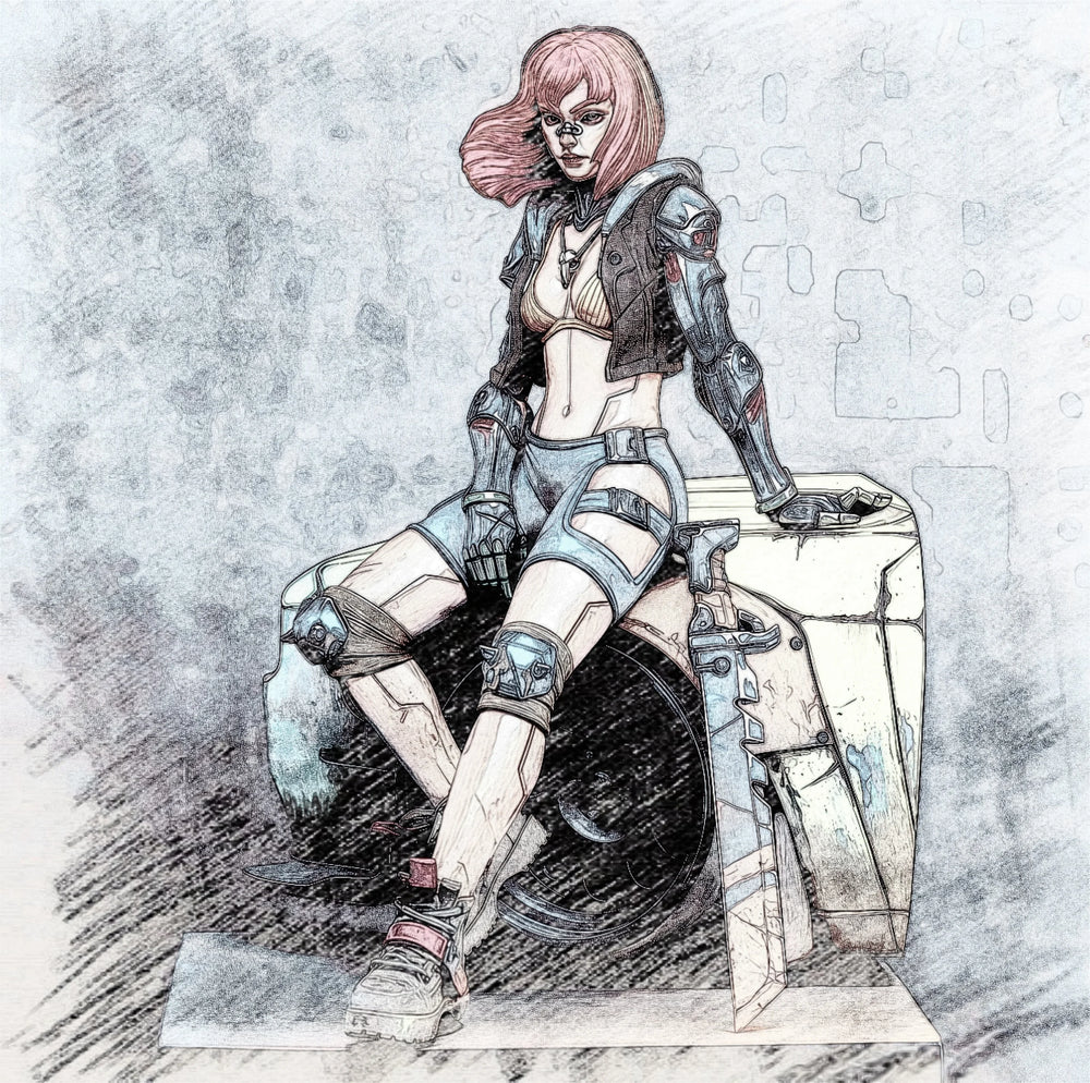 Cyberpunk Female Warrior — 1/24 Resin Figure