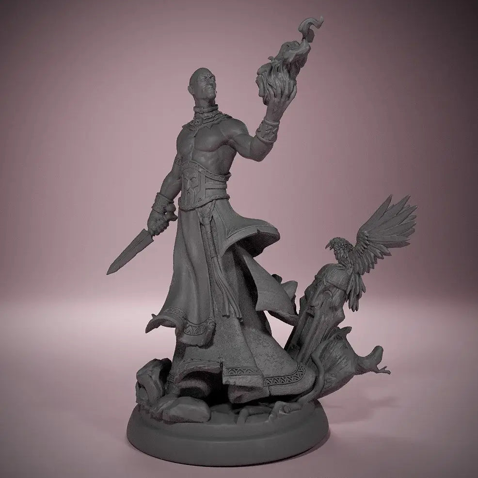 70mm Sorceress Commanding Winged Demons, Resin Model Figure Kit, Fantasy Theme, Unassembled and Unpainted