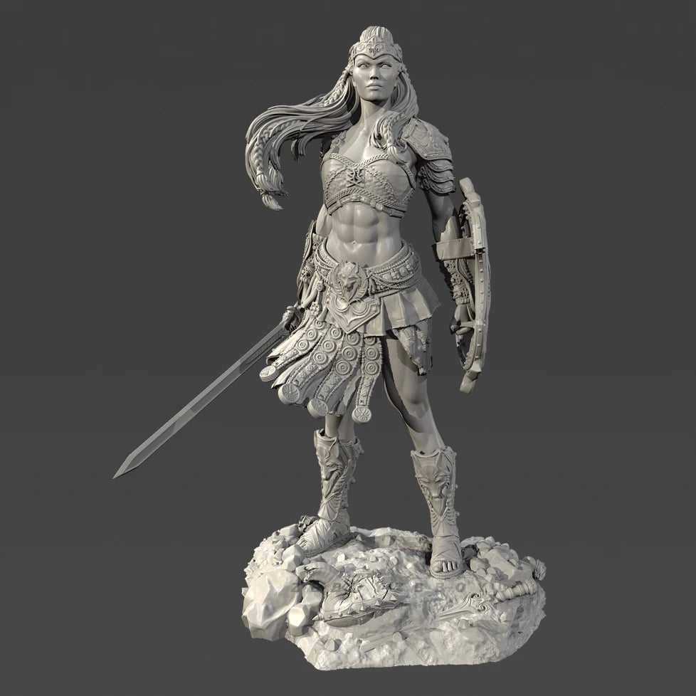75mm Medieval Fantasy Warrior, Resin Model Figure Kit, Fantasy Theme, Unassembled and Unpainted