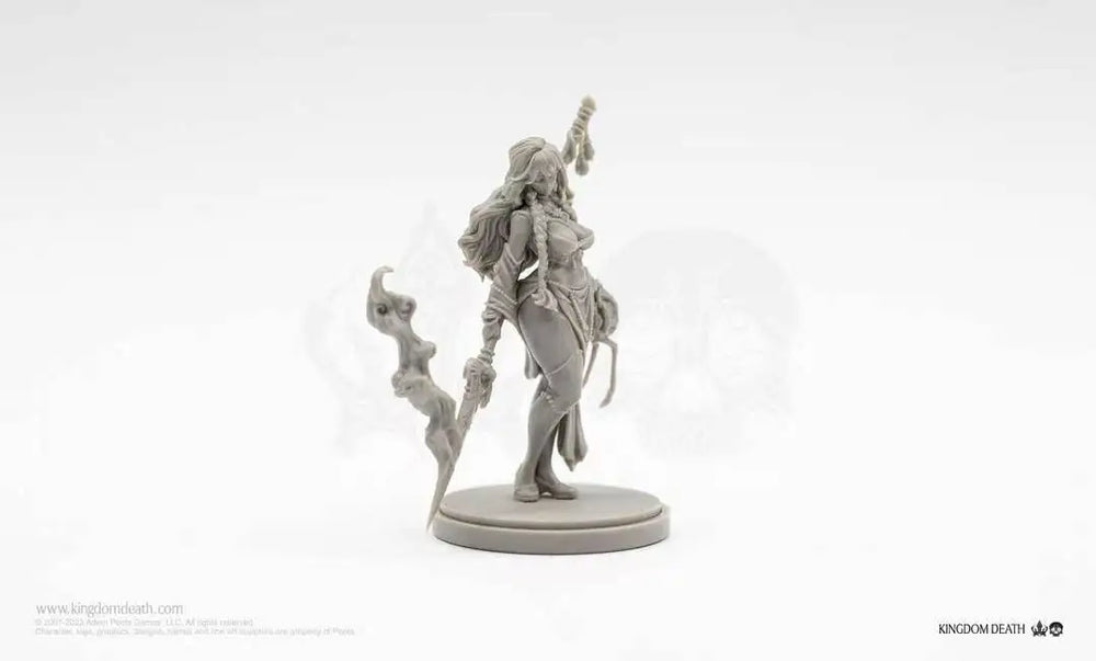Sorceress with Wyvern Familiar and Staff, Resin Model Figure Kit, Fantasy Theme, Unassembled and Unpainted