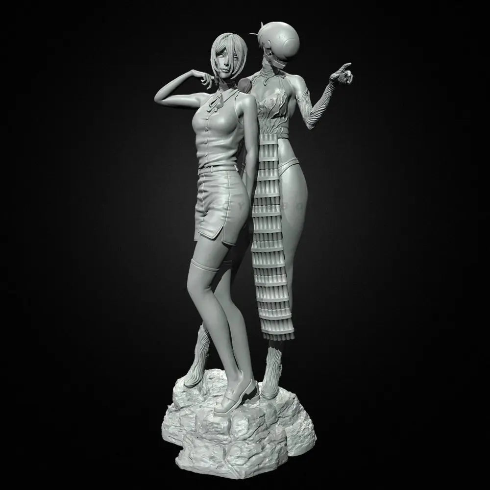 38mm Female Fantasy Warriors, 2 Figures, Resin Model Figure Kit, Fantasy Theme, Unassembled and Unpainted