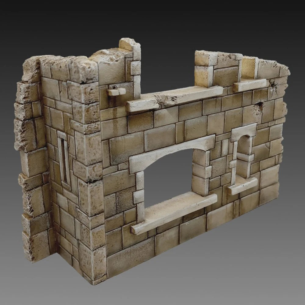 1/35 Medieval Fortification Wall, Resin Model Terrain Kit, Unpainted