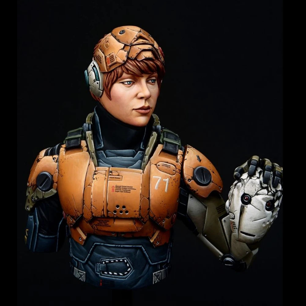 1/10 Sergeant Marta, Resin Model Bust Kit, Sci-Fi Theme, Unassembled and Unpainted