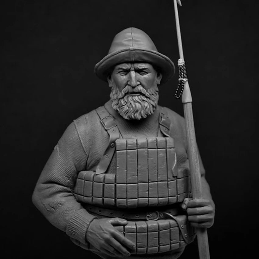 1/10 WWI European Colonial Soldier, Resin Model Bust Kit, Unassembled and Unpainted