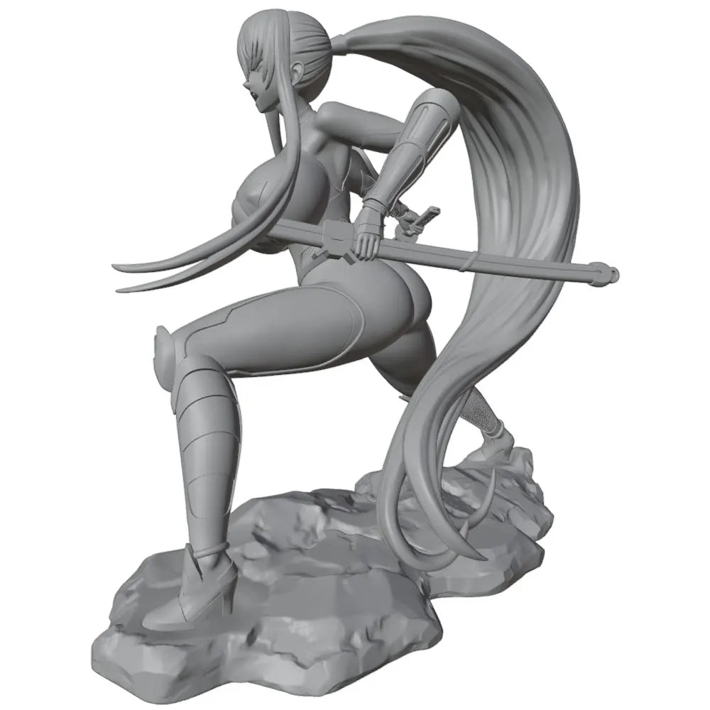 Anime Female Warrior, Resin Model Figure Kit, Anime Theme, Unassembled and Unpainted