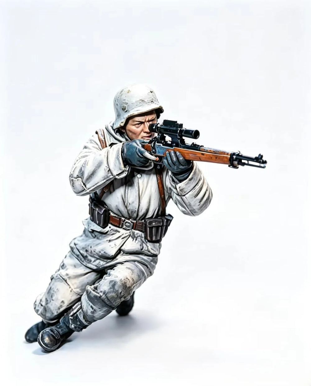 1/16 WWII Soldier at Fortification, Resin Model Figure Kit, Unassembled and Unpainted