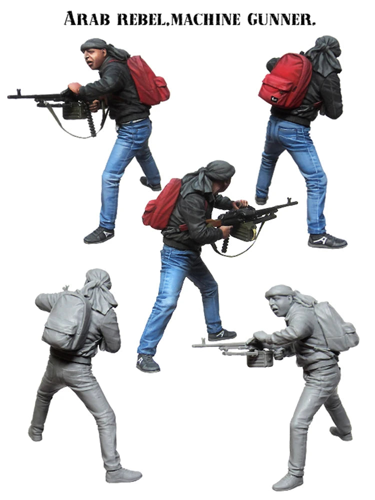 1/35 Modern Arab Rebel Fighters, 5 Figures, Resin Model Figure Kit, Unassembled and Unpainted