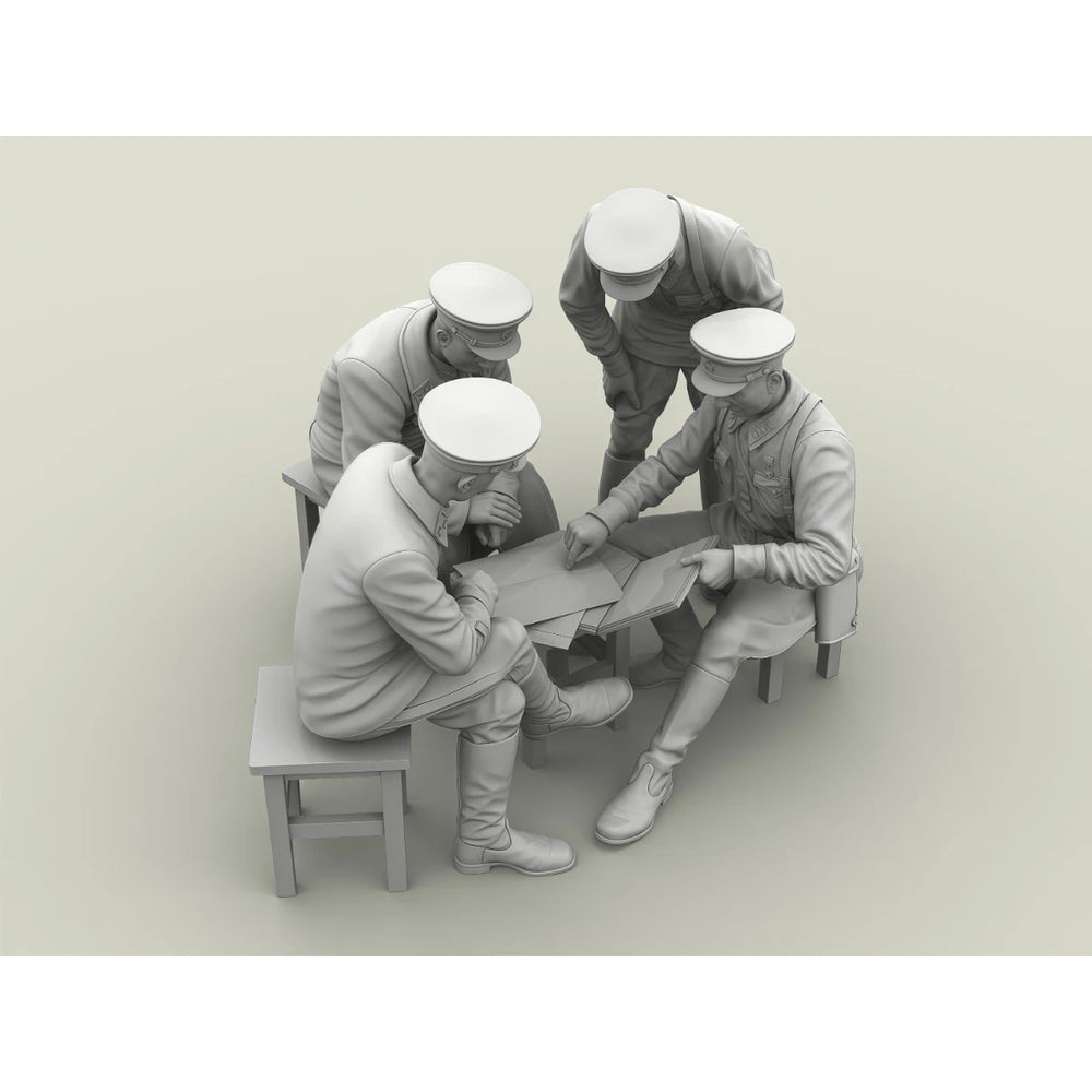 1/35 WWII Red Army Generals Meeting, 4 Figures, Resin Model Figure Kit, Unassembled and Unpainted
