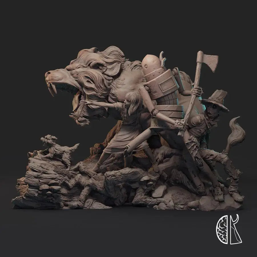 1/24 Centaur & Creatures, 4 Figures, Resin Model Figure Kit, Fantasy Theme, Unassembled and Unpainted