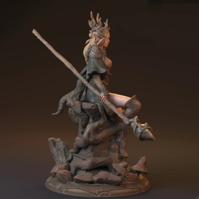 1/24 Wizard Queen Elf Witch, Resin Model Figure Kit, Fantasy Theme, Unassembled and Unpainted