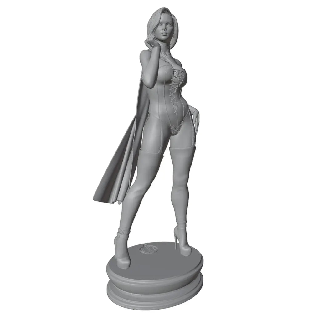 1/24 Pin-Up in Laced Corset with Flowing Cape, Resin Model Figure Kit, Unassembled and Unpainted