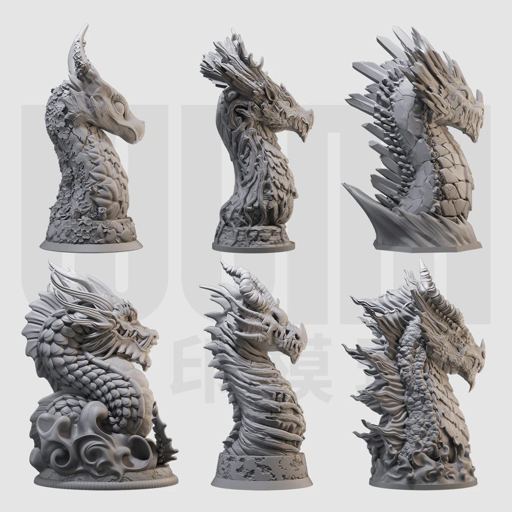 1/10 Chinese Dragon, Resin Model Bust Kit, Fantasy Theme, Unassembled and Unpainted