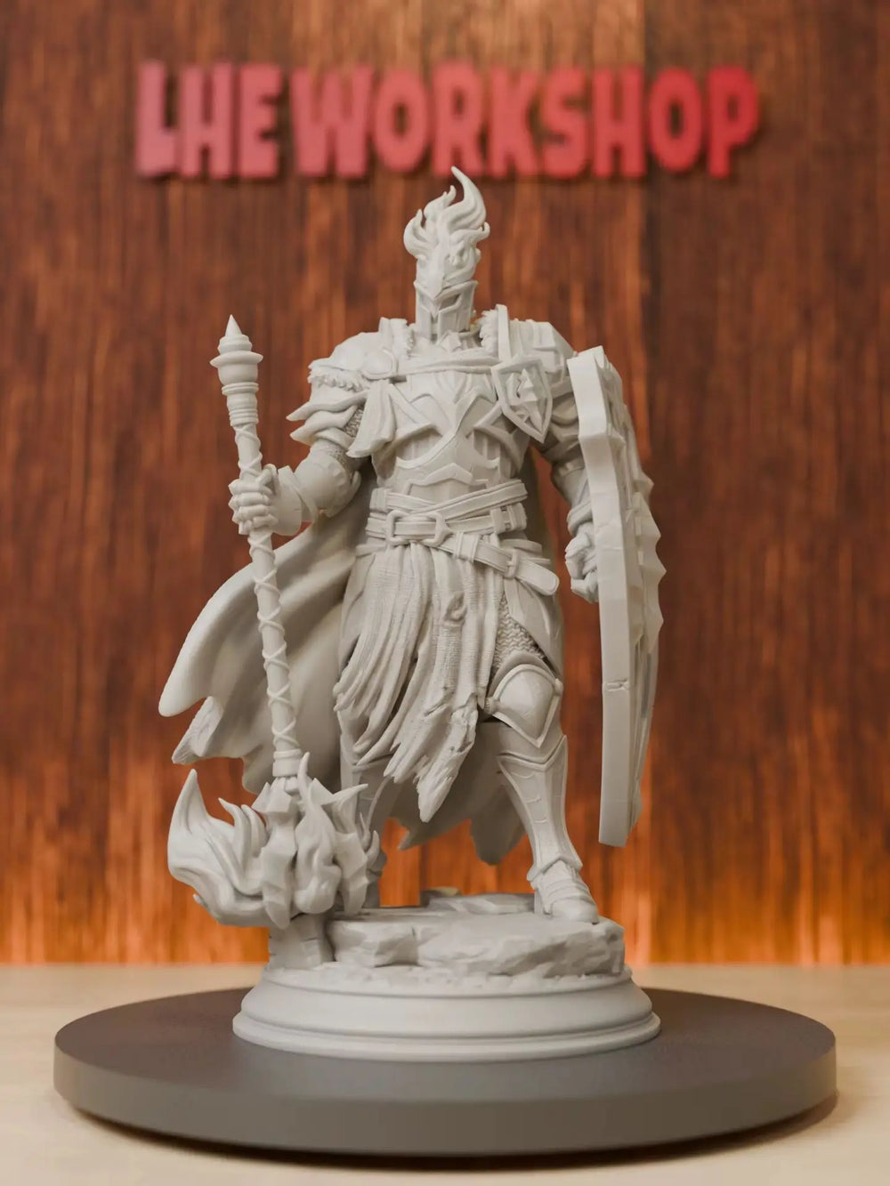 75mm Paladin of Flame, Resin Model Figure Kit, Fantasy Theme, Unassembled and Unpainted