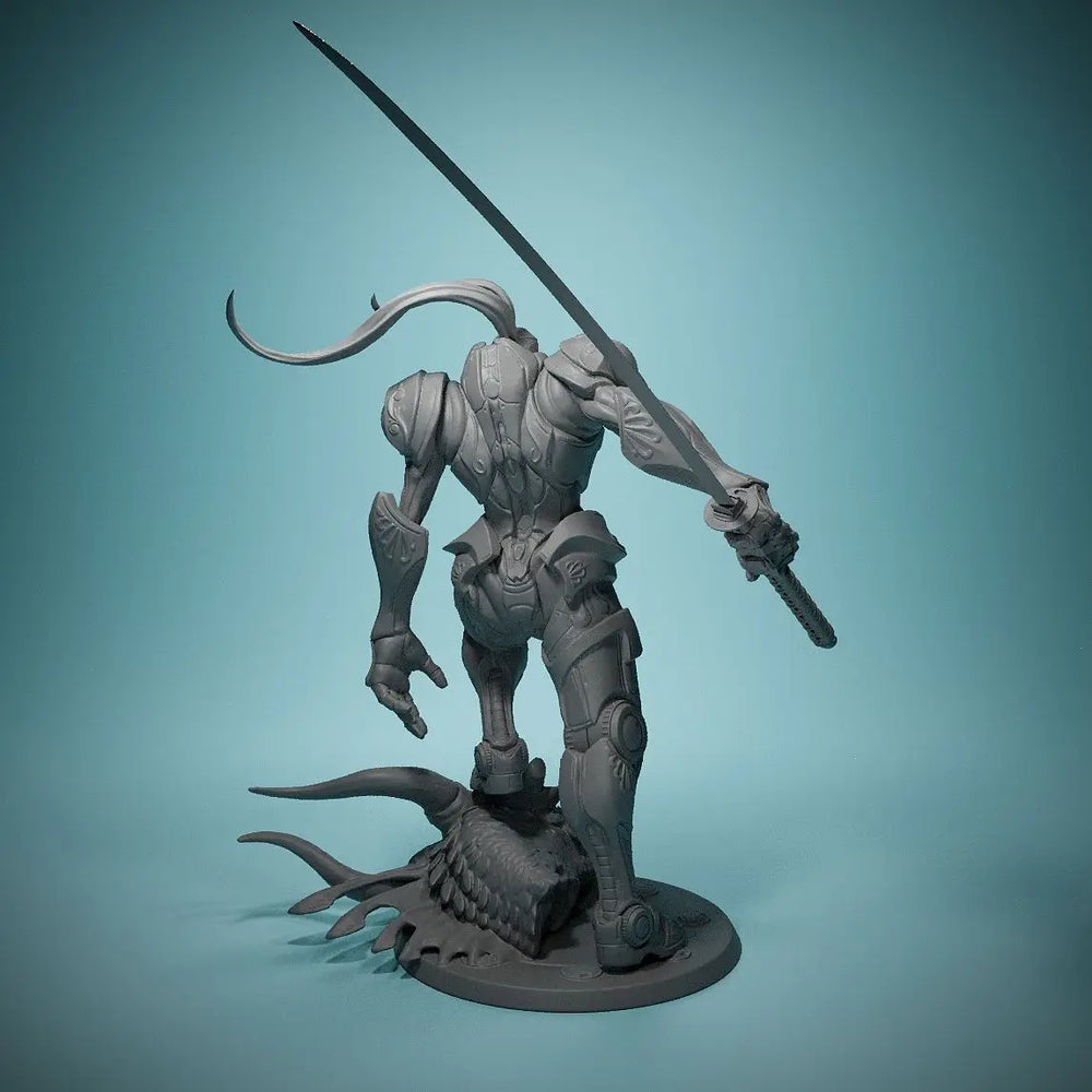 Ornate Demonic Warrior on Beast Base, Resin Model Figure Kit, Fantasy Theme, Unassembled and Unpainted