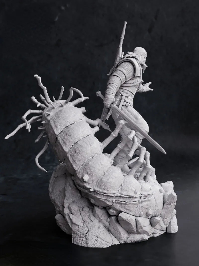 1/24 Monster Hunter Warrior, Resin Model Figure Kit, Fantasy Theme, Unassembled and Unpainted