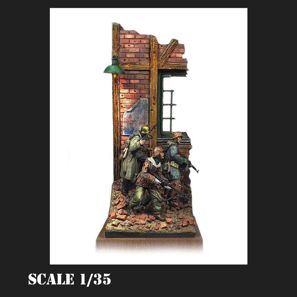 1/35 WWI Fortification Scene, 3 Figures, Resin Model Diorama Kit, Unassembled and Unpainted