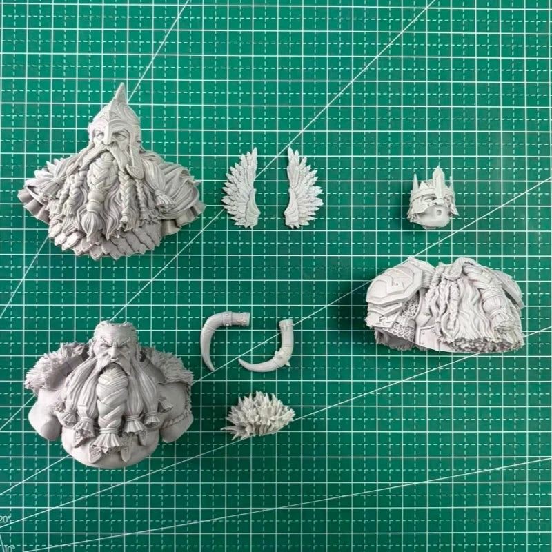 Dwarf King, 3 Figures, Resin Model Bust Kit, Fantasy Theme, Unassembled and Unpainted