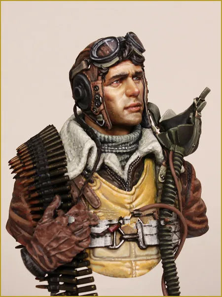 1/10 WWII Steampunk Aviator Pilot, Resin Model Bust Kit, Unassembled and Unpainted
