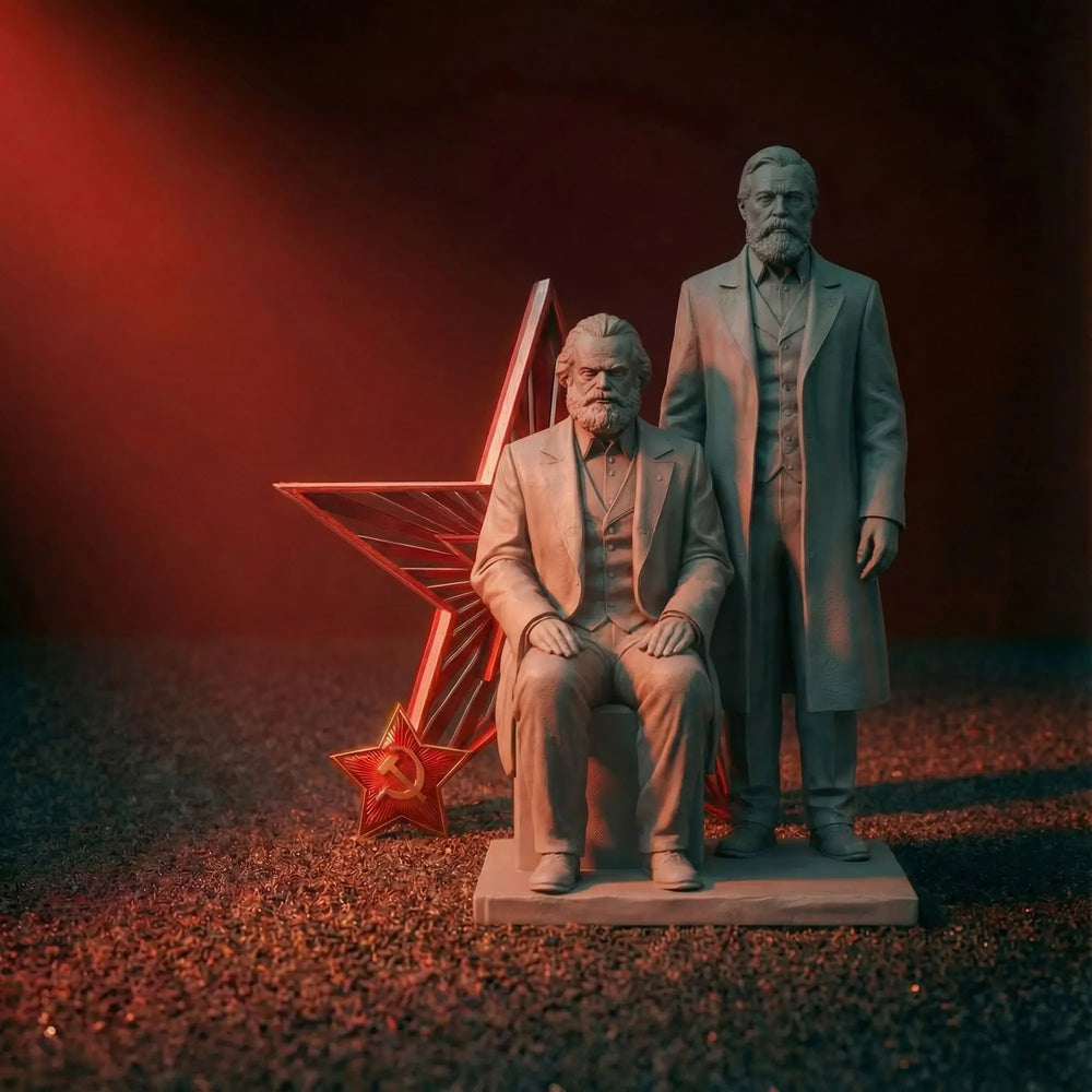 160mm 19th Century Marx & Engels, 2 Figures, Resin Model Figure Kit, Historical Theme, Unassembled and Unpainted