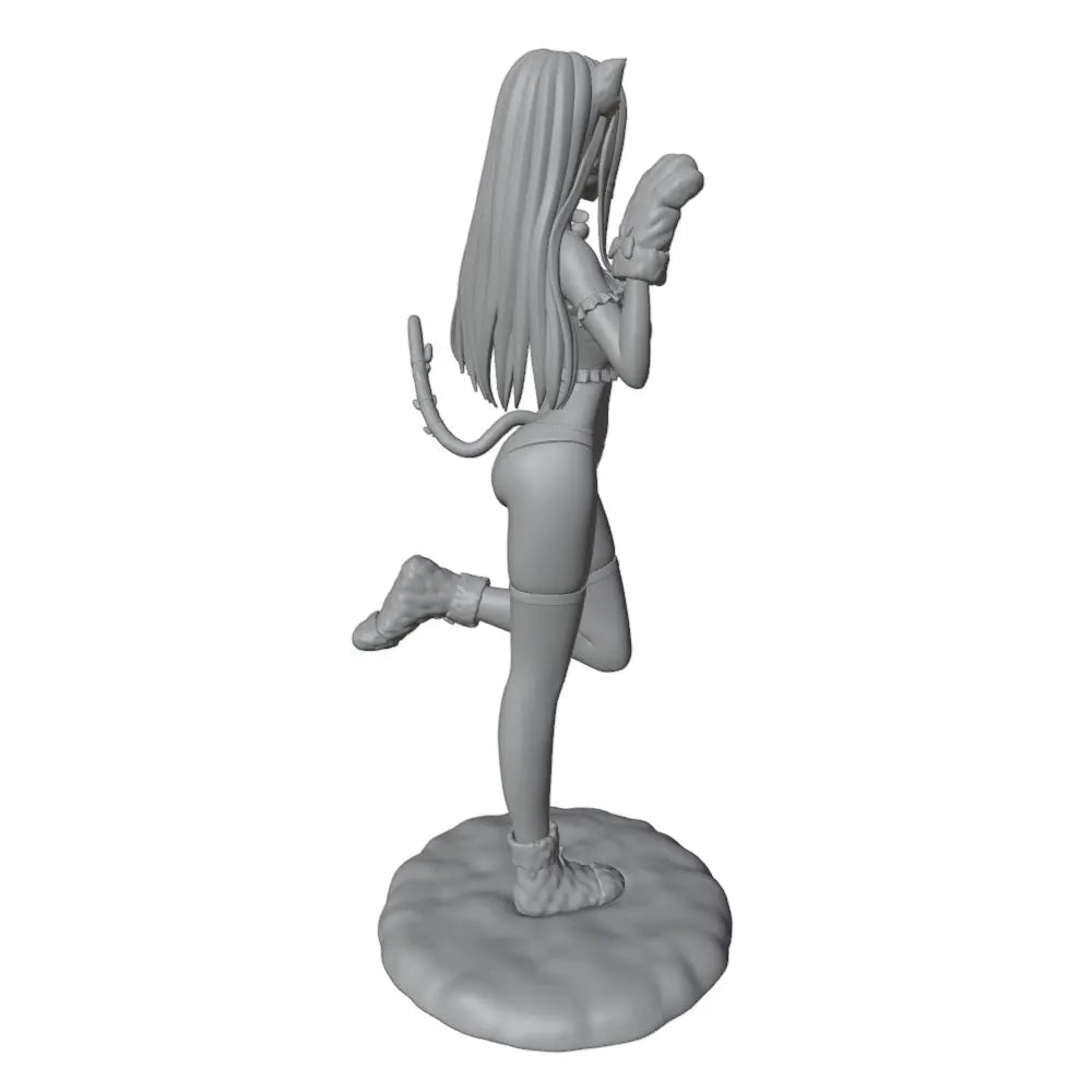 1/24 Catgirl in Crop Top with Paw Claws, Resin Model Figure Kit, Anime Theme, Unassembled and Unpainted
