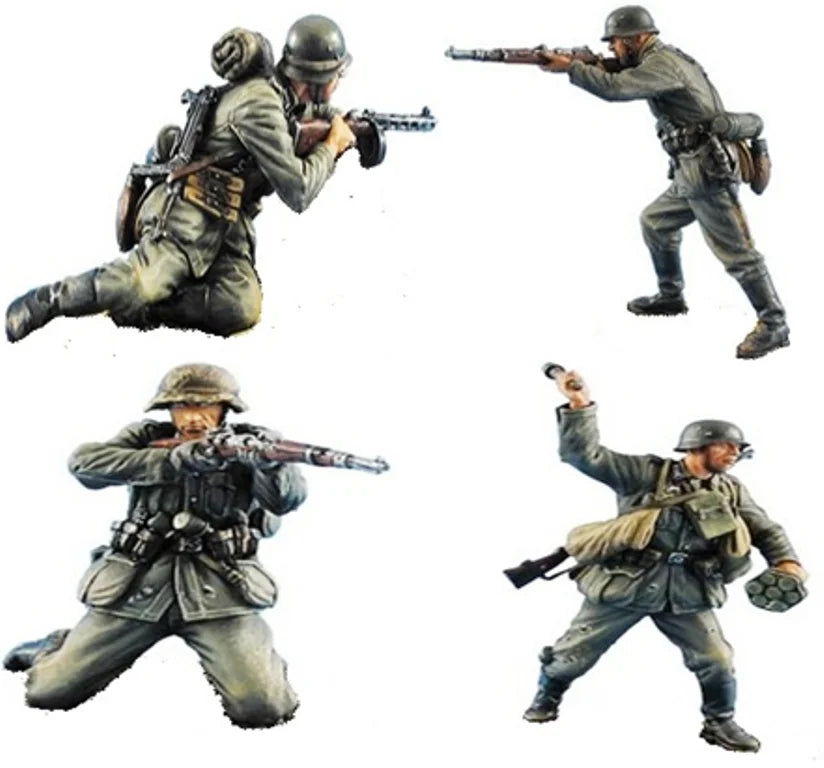 1/35 WWII US Infantry Assaulting, 4 Figures, Resin Model Figure Kit, Unassembled and Unpainted