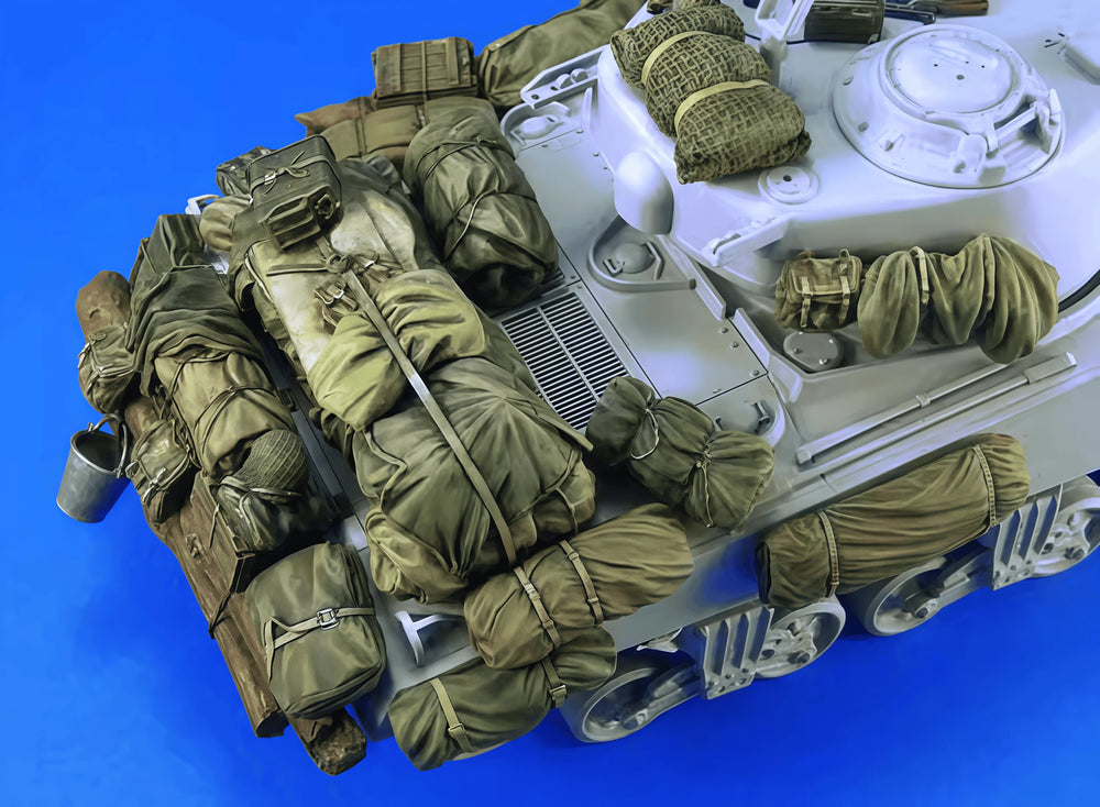 1/35 WWII American Sherman Tank Stowages, Resin Model Accessory Kit, Unpainted
