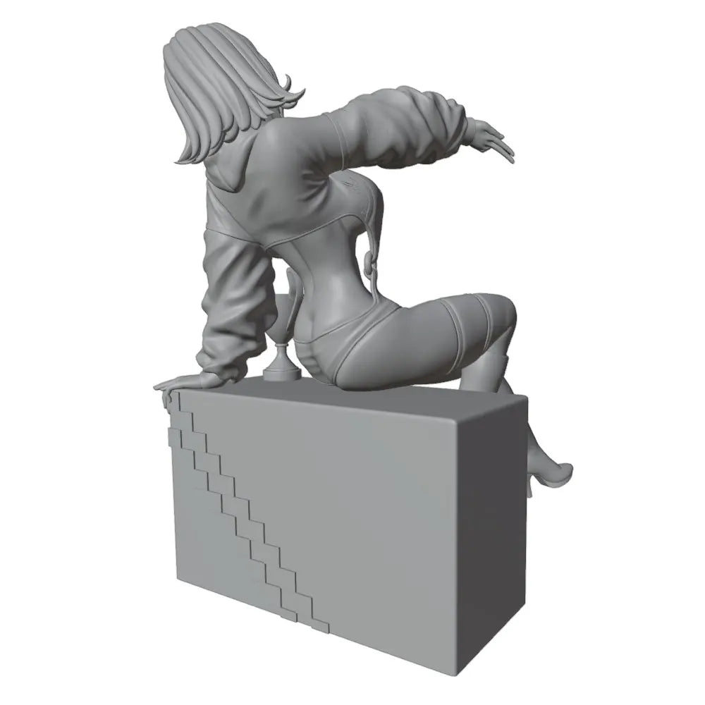 75mm Anime Military Female, Resin Model Figure Kit, Unassembled and Unpainted