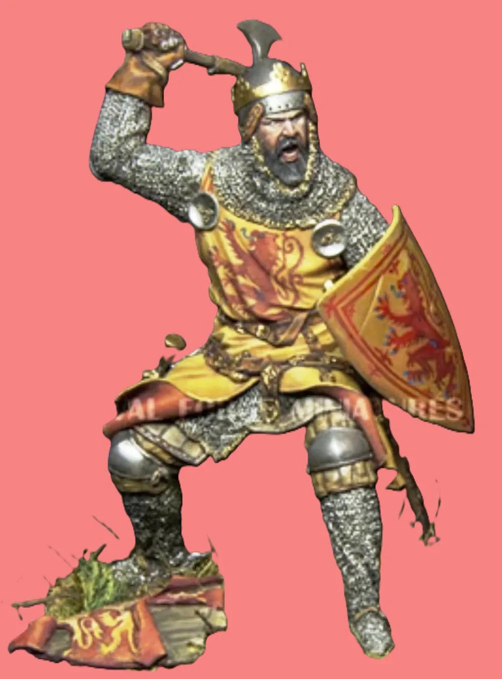 1/24 Medieval Knight with Heraldic Armor in Victory Pose, Resin Model Figure Kit, Unassembled and Unpainted