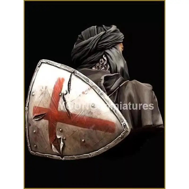 1/10 Medieval Crusader Paladin, Resin Model Bust Kit, Unassembled and Unpainted