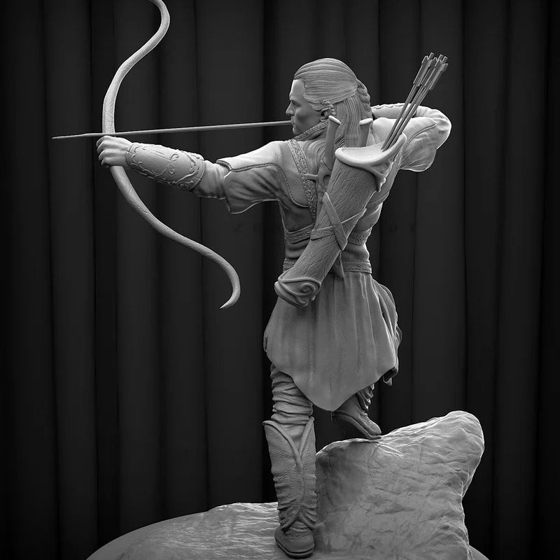 75mm Medieval Elven Prince Archer, Resin Model Figure Kit, Unassembled and Unpainted