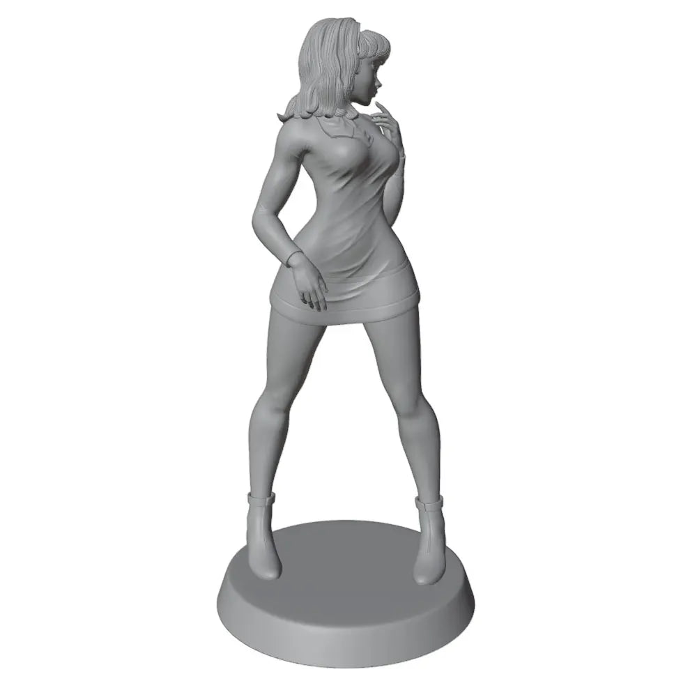 1/24 Standing Pin-up in Short Dress, Resin Model Figure Kit, Unassembled and Unpainted