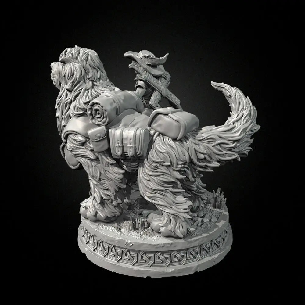 75mm Archer with Hunting Hound, 2 Figures, Resin Model Figure Kit, Fantasy Theme, Unassembled and Unpainted